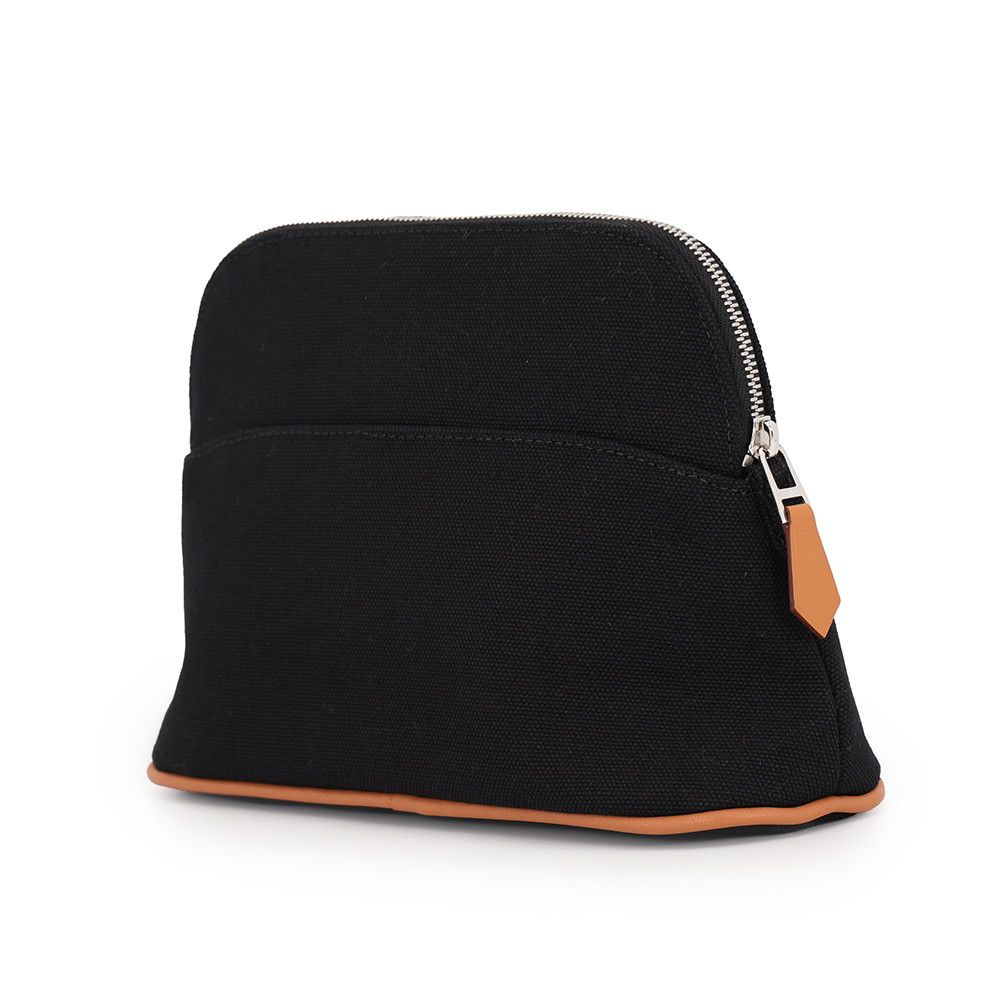 Hermes Pouch Bolide Mini Black Silver Canvas Case — view 2