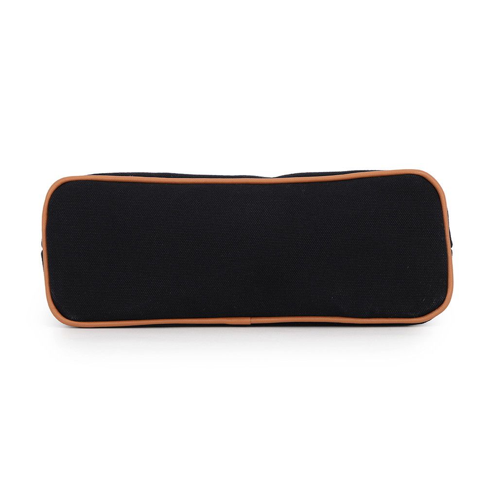 Hermes Pouch Bolide MM Black Silver Canvas Makeup Case — view 3