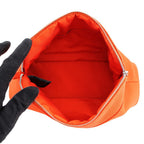 Hermes Pouch Bolide MM Orange Fu Silver Canvas Makeup Case — view 4