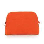 Hermes Pouch Bolide MM Orange Fu Silver Canvas Makeup Case
