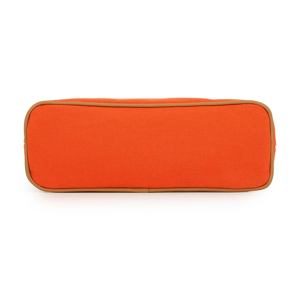 Hermes Pouch Bolide MM Orange Fu Silver Canvas Makeup Case — view 3