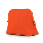 Hermes Pouch Bolide MM Orange Fu Silver Canvas Makeup Case — view 2