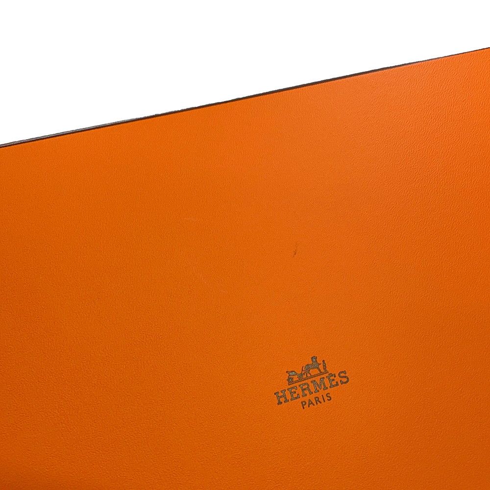 Hermes Pouch Bolide MM Orange Fu Silver Canvas Makeup Case — view 7