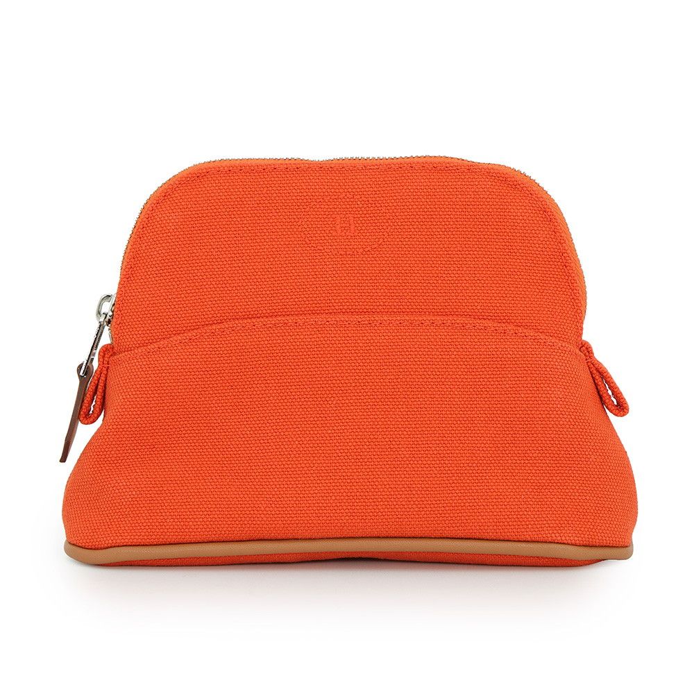 Hermes Pouch Bolide Mini Orange Fu Silver Cotton Case