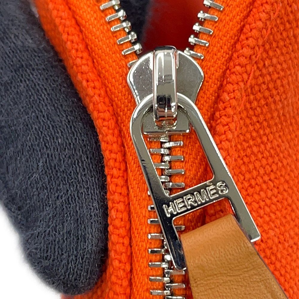 Hermes Pouch Bolide Mini Orange Fu Silver Cotton Case — view 8