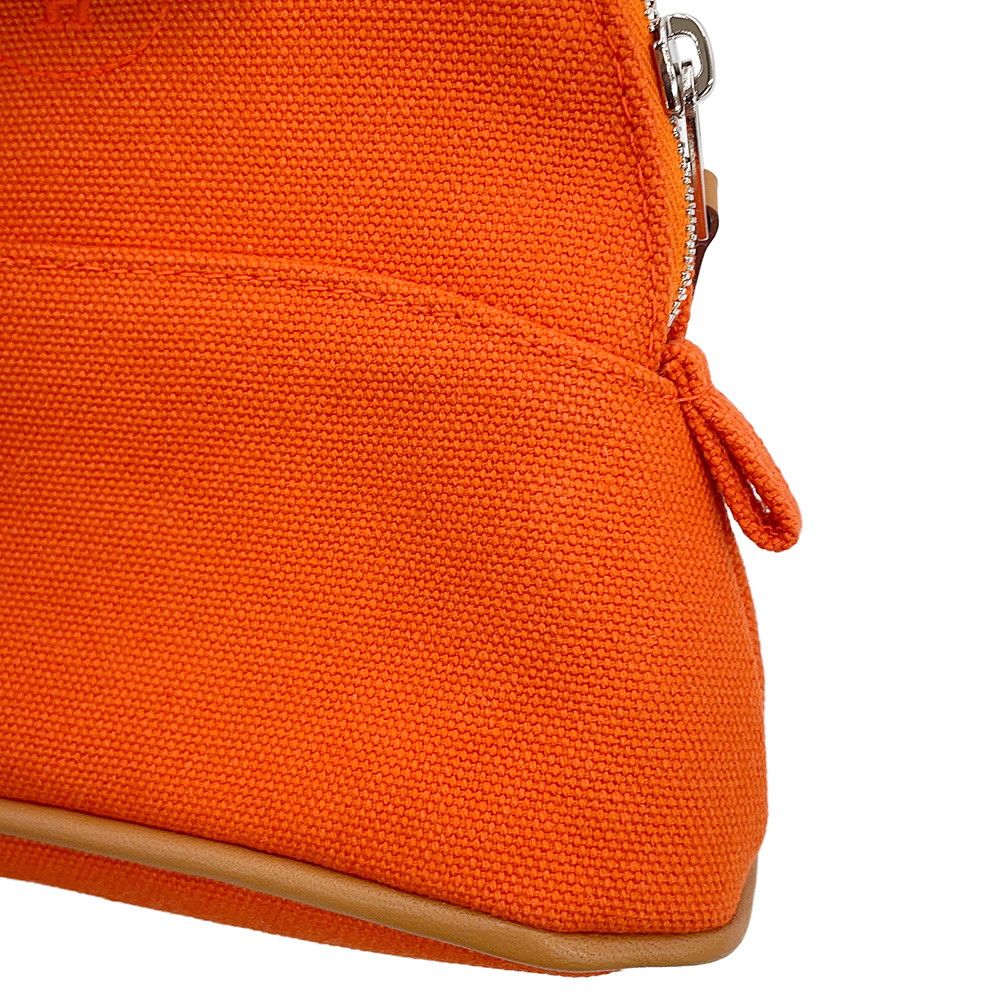 Hermes Pouch Bolide Mini Orange Fu Silver Cotton Case — view 6