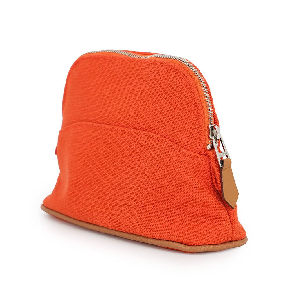 Hermes Pouch Bolide Mini Orange Fu Silver Cotton Case — view 2