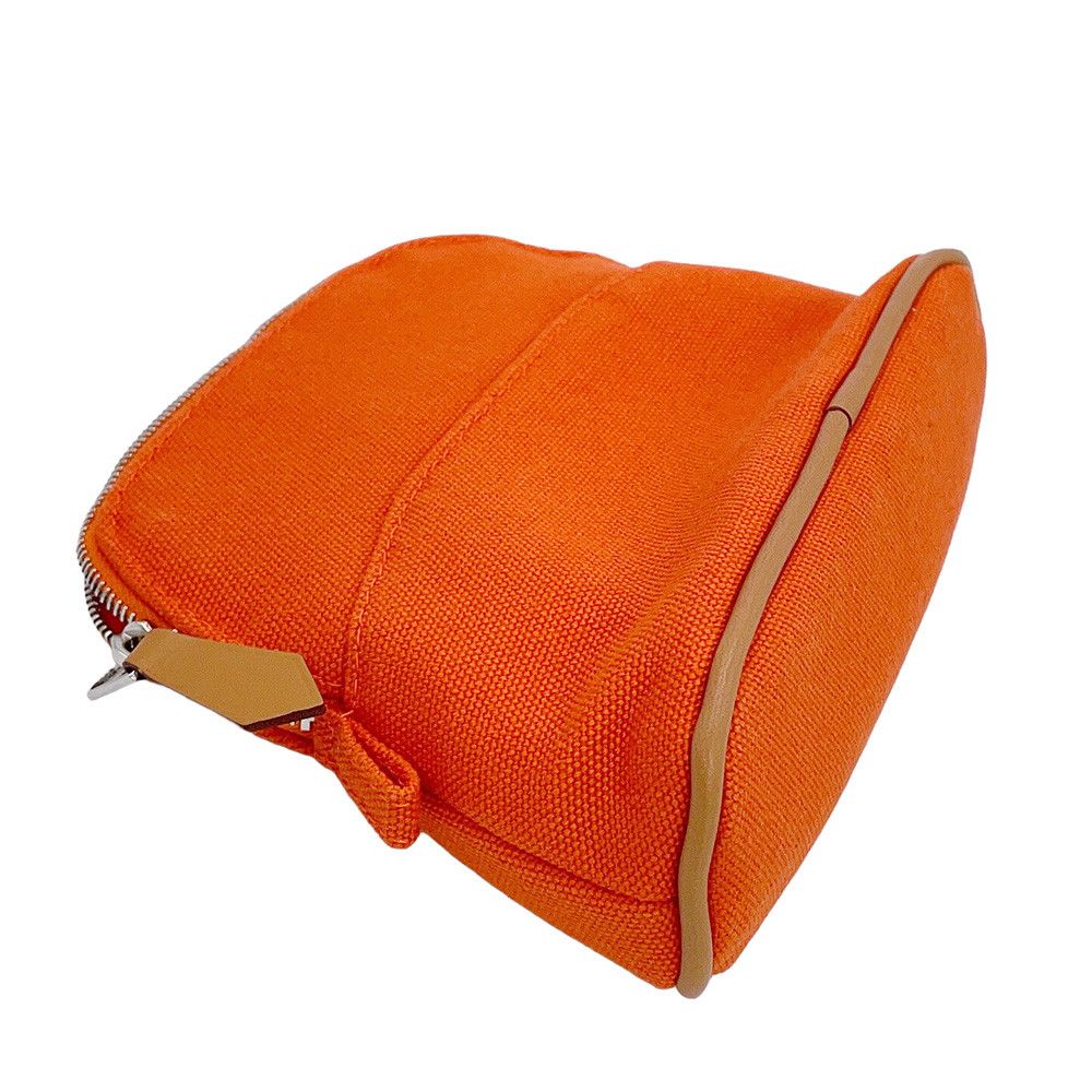 Hermes Pouch Bolide Mini Orange Fu Silver Cotton Case — view 5