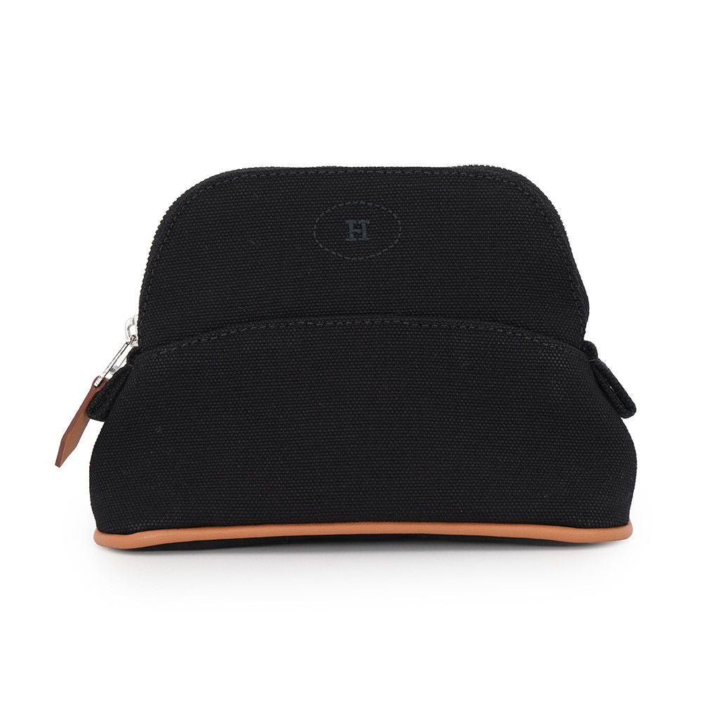 Hermes Pouch Bolide Mini Black Silver Cotton Case