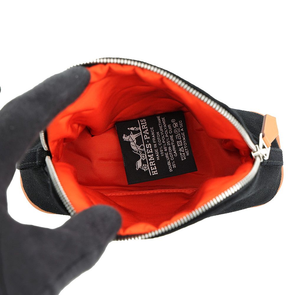 Hermes Pouch Bolide Mini Black Silver Cotton Case — view 4