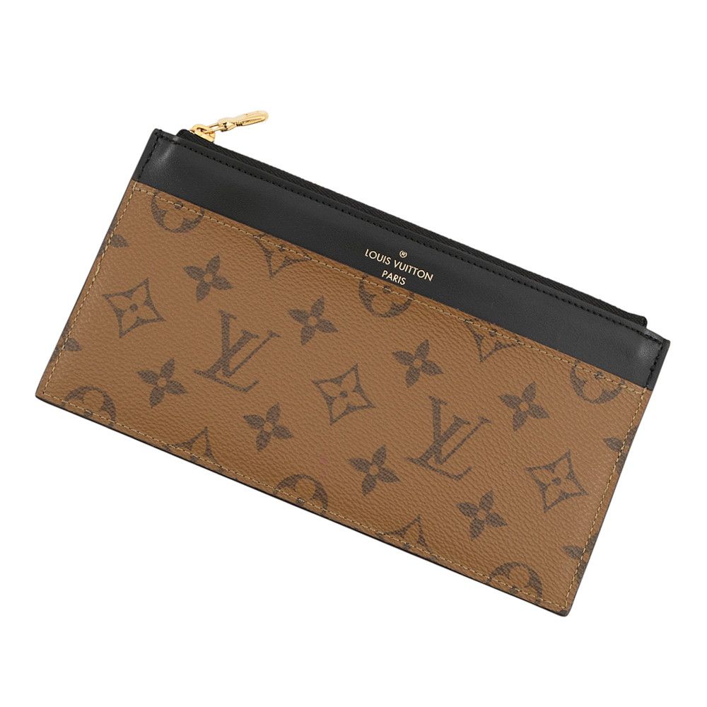 Louis Vuitton Wallet Monogram Reverse Slim Purse Black