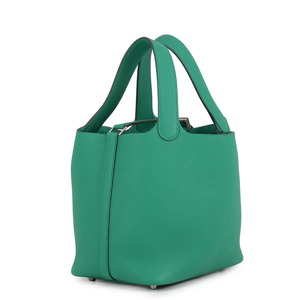 Hermes Handbag Picotin Lock PM Vert Vertigo Silver Taurillon Clemence Tote — view 2