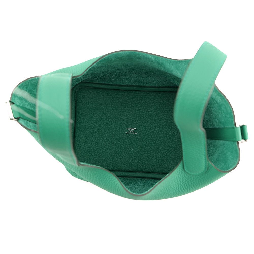 Hermes Handbag Picotin Lock PM Vert Vertigo Silver Taurillon Clemence Tote — view 5