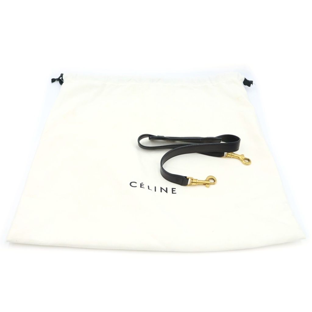 Celine Trapeze 2-Way Shoulder Bag Black Khaki Purple Leather Gold — view 8