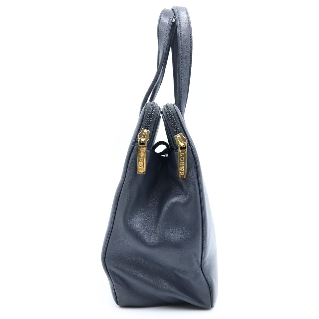 Loewe Anagram Handbag Black Leather Gold — view 3