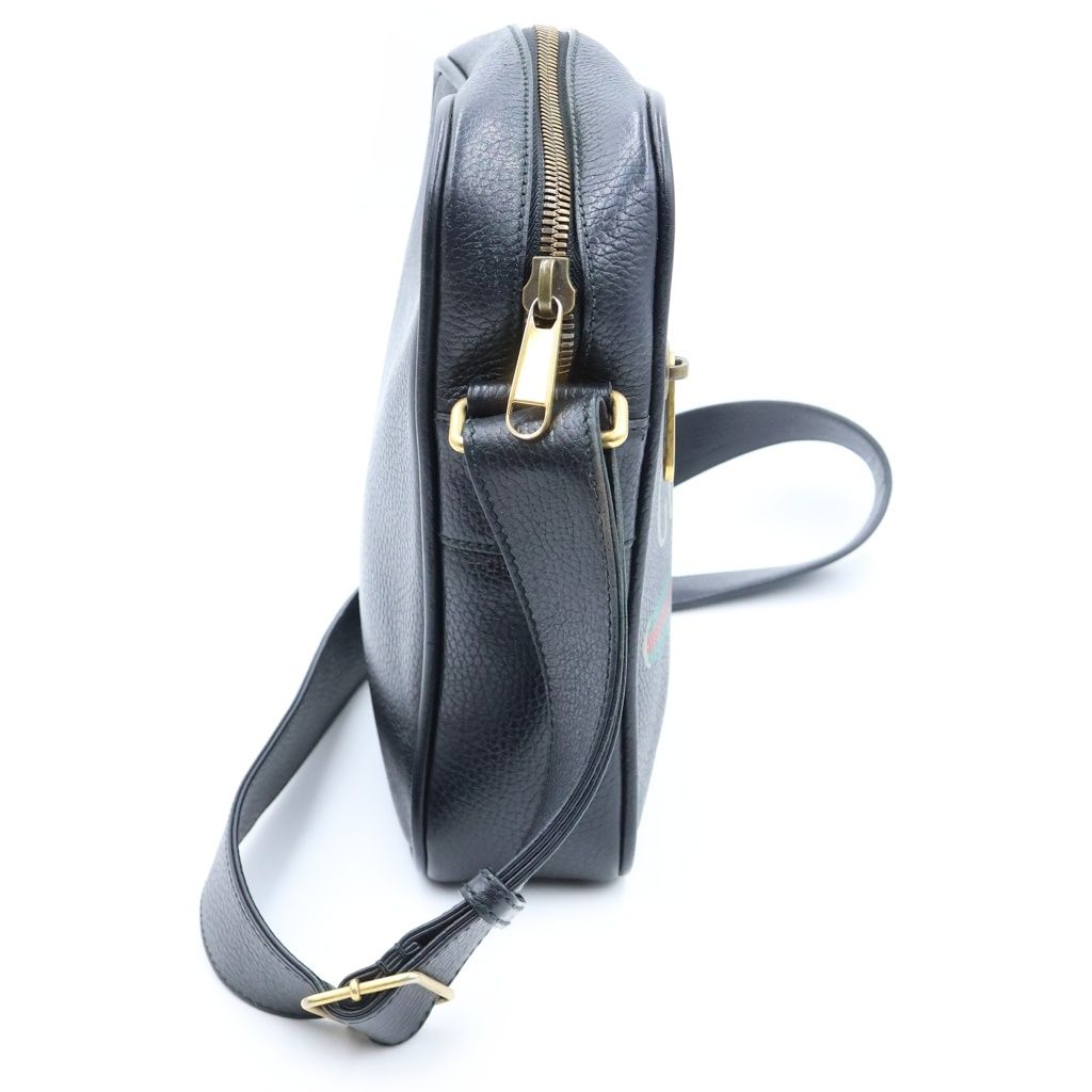 Gucci Print Shoulder Bag Black Leather — view 3
