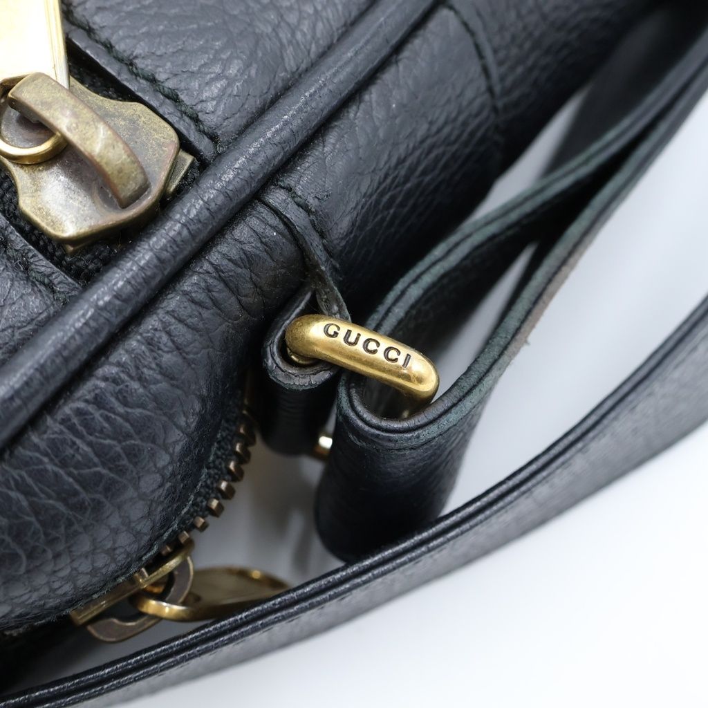 Gucci Print Shoulder Bag Black Leather — view 7