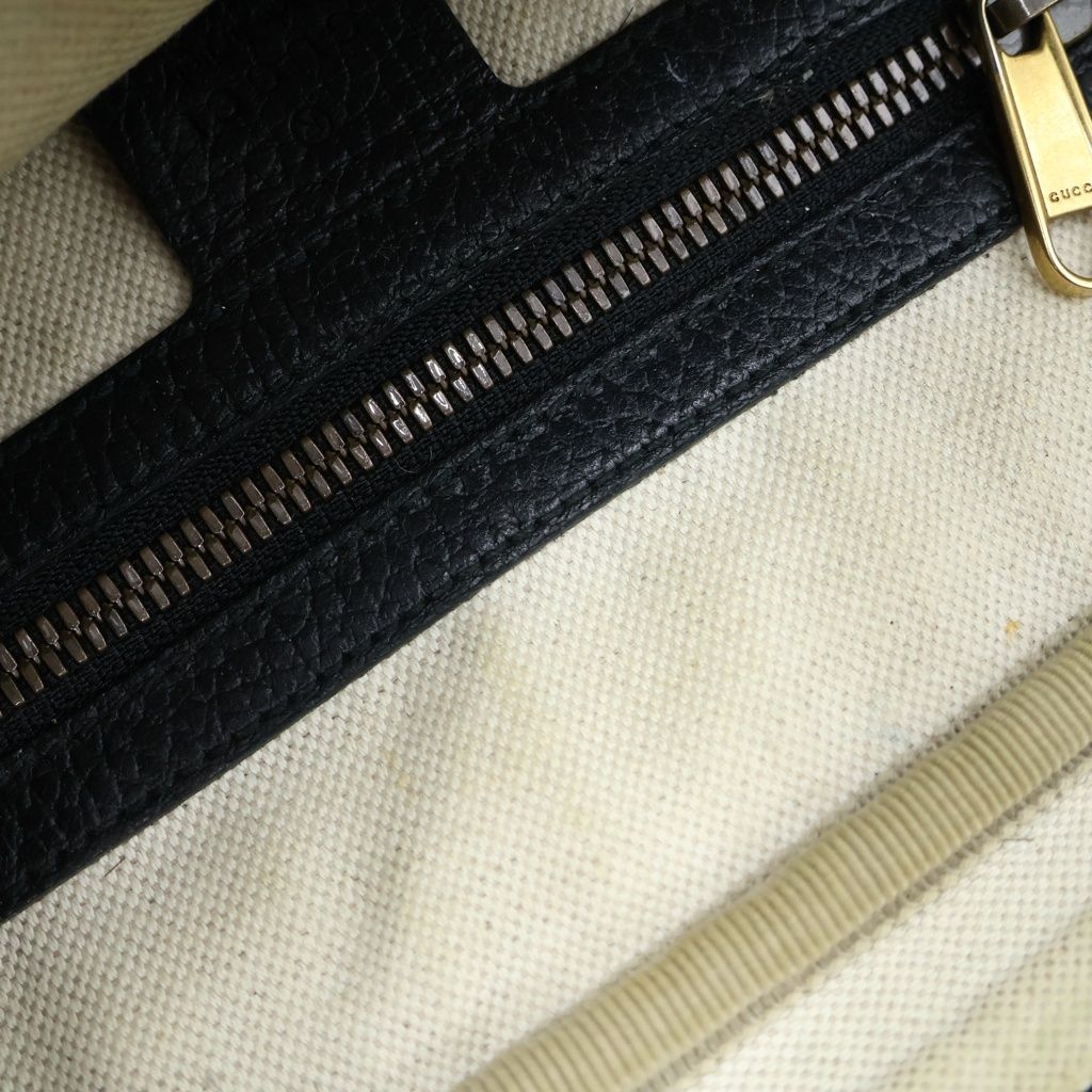 Gucci Print Shoulder Bag Black Leather — view 8