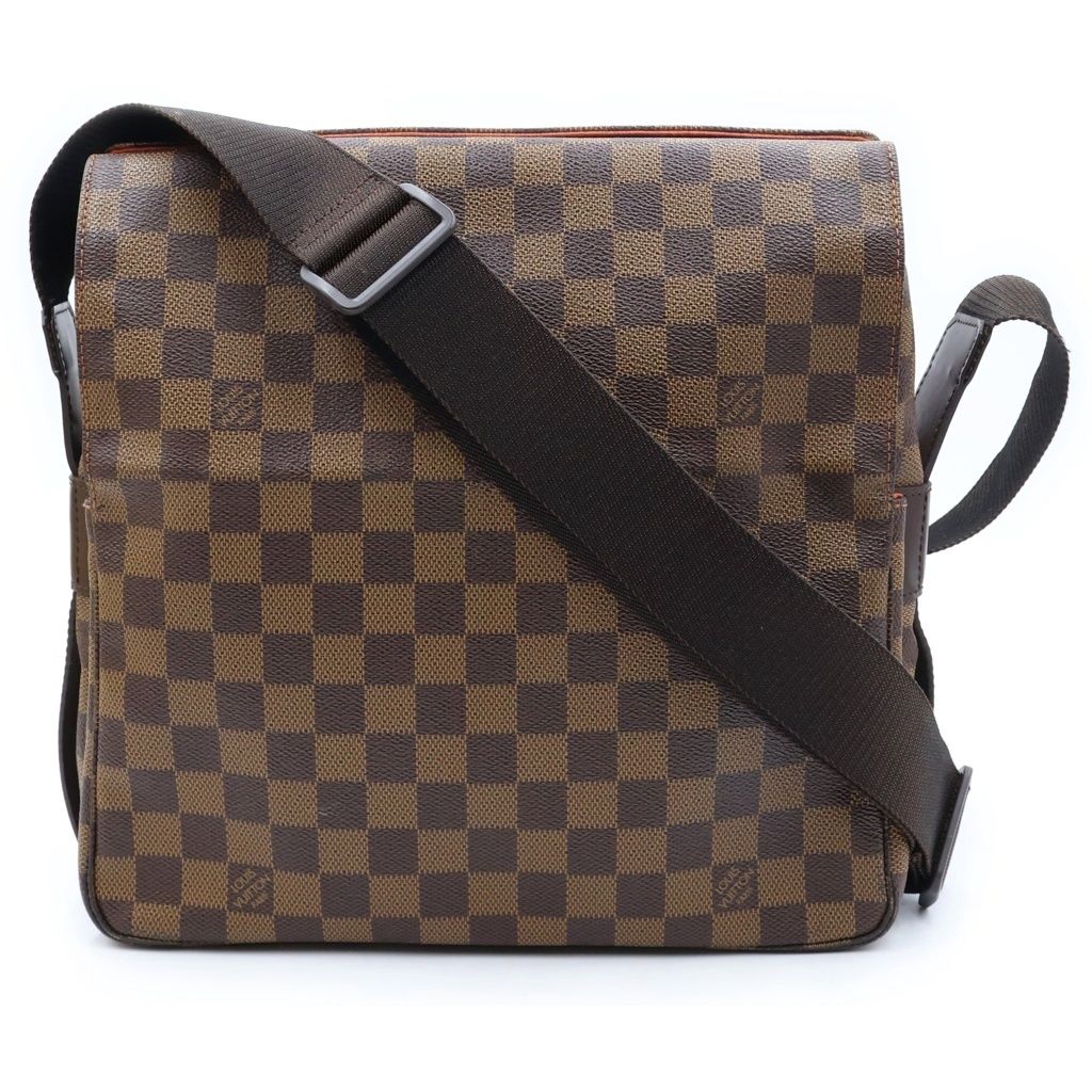 Louis Vuitton Naviglio Shoulder Bag Damier Leather Brown