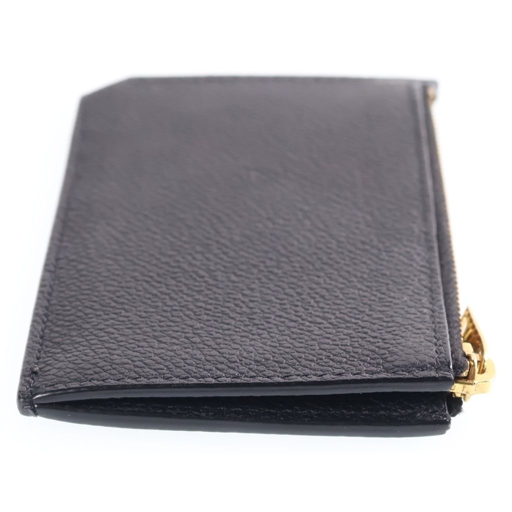 Saint Laurent Paris Embossed Leather Zip Fragment Case Black Coin Purse — view 3