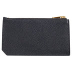 Saint Laurent Paris Embossed Leather Zip Fragment Case Black Coin Purse — view 2