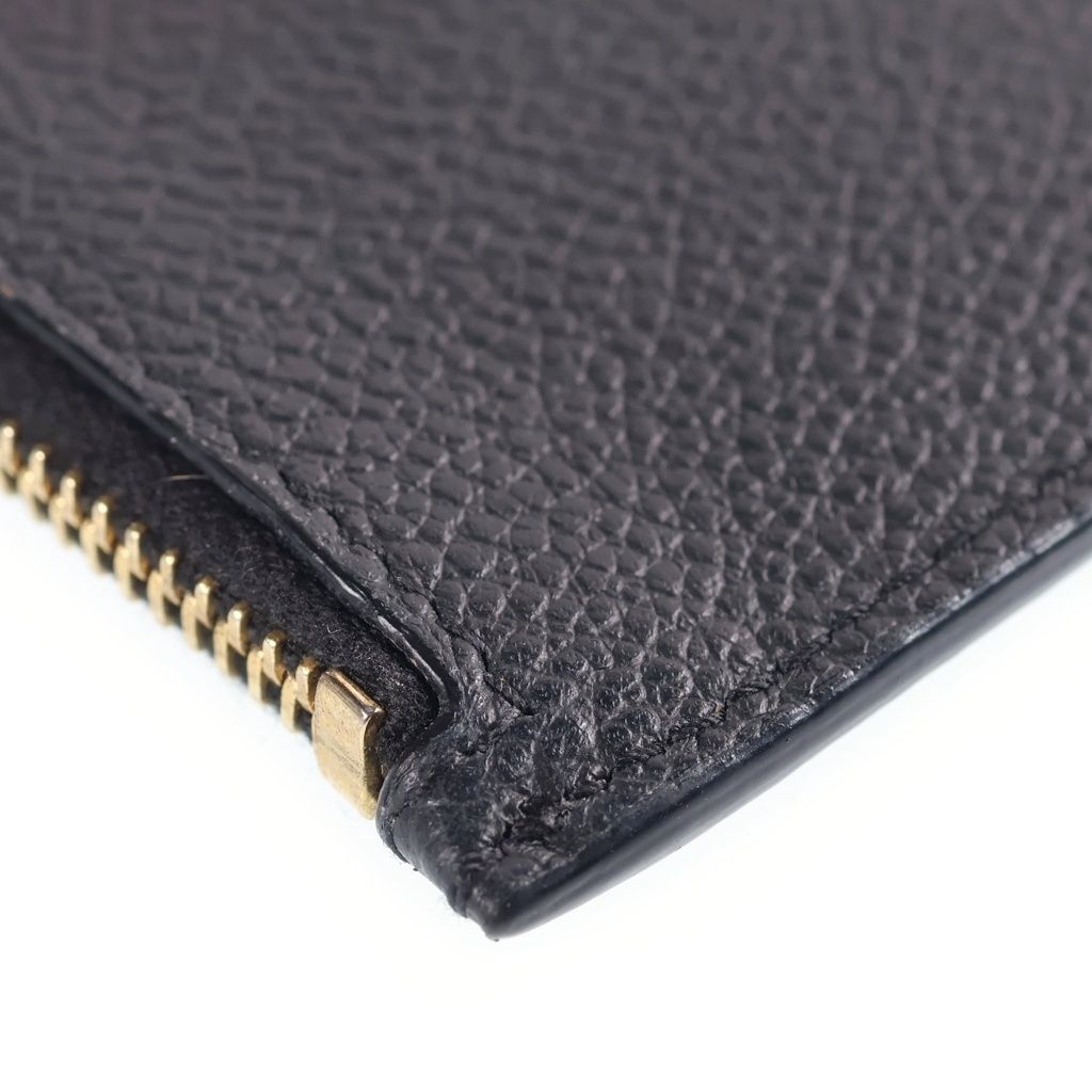 Saint Laurent Paris Embossed Leather Zip Fragment Case Black Coin Purse — view 4