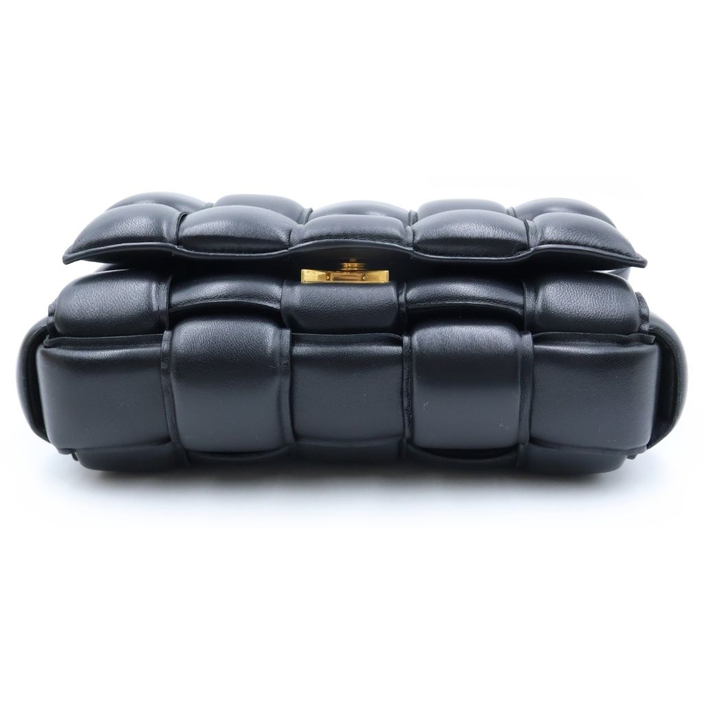 Bottega Veneta Padded Cassette Intrecciato Shoulder Bag Black Leather — view 4
