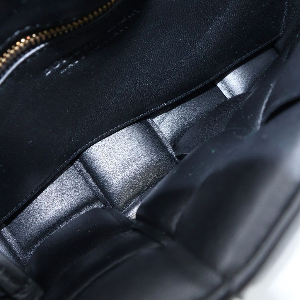 Bottega Veneta Padded Cassette Intrecciato Shoulder Bag Black Leather — view 7