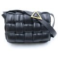 Bottega Veneta Padded Cassette Intrecciato Shoulder Bag Black Leather