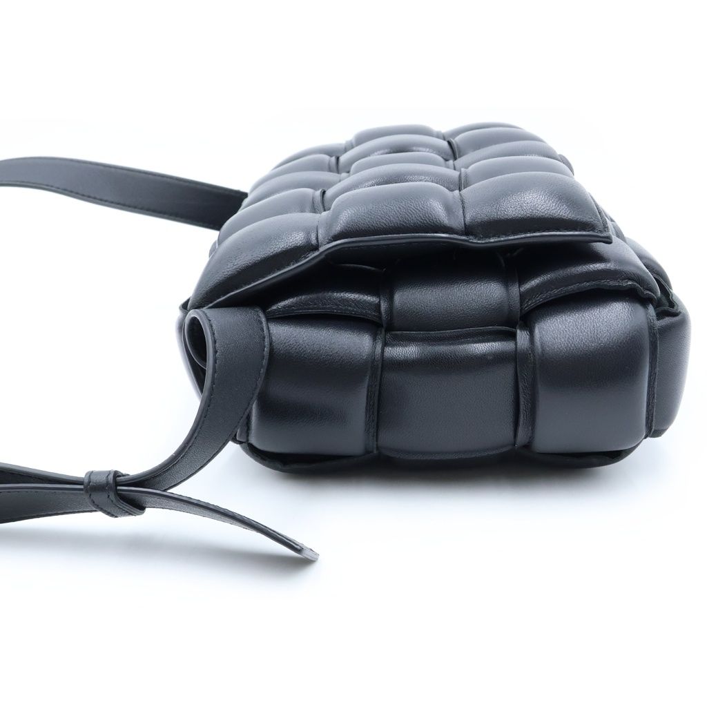 Bottega Veneta Padded Cassette Intrecciato Shoulder Bag Black Leather — view 3