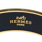 Hermes Enamel Bangle Brown Gold Bracelet — view 5