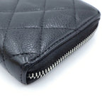 Chanel Caviar Quilted Round Zip Wallet Black — view 5