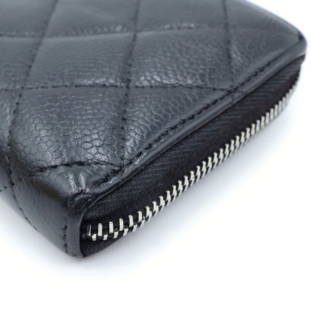 Chanel Caviar Quilted Round Zip Wallet Black — view 5