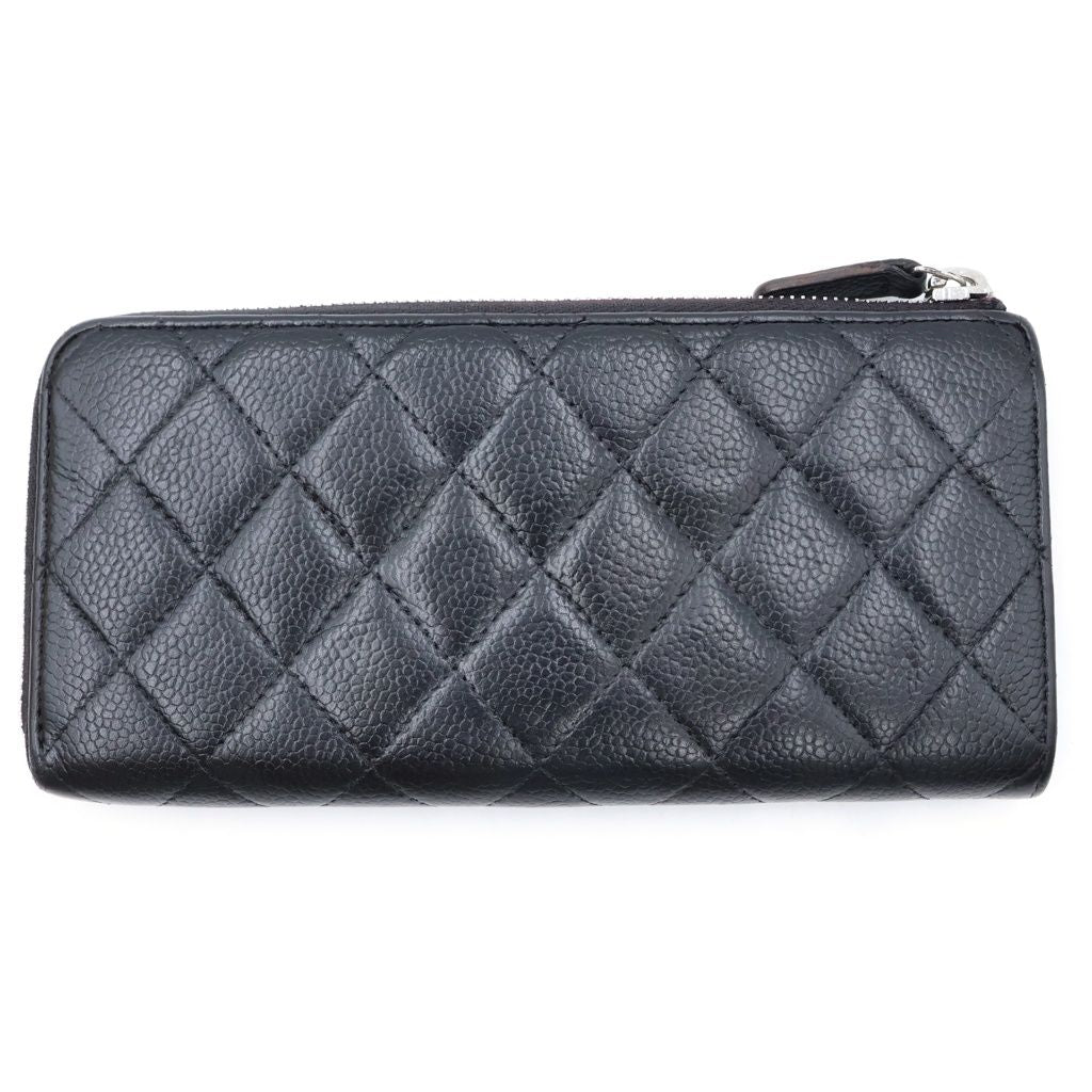 Chanel Caviar Quilted Round Zip Wallet Black — view 2
