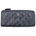 Chanel Caviar Quilted Round Zip Wallet Black