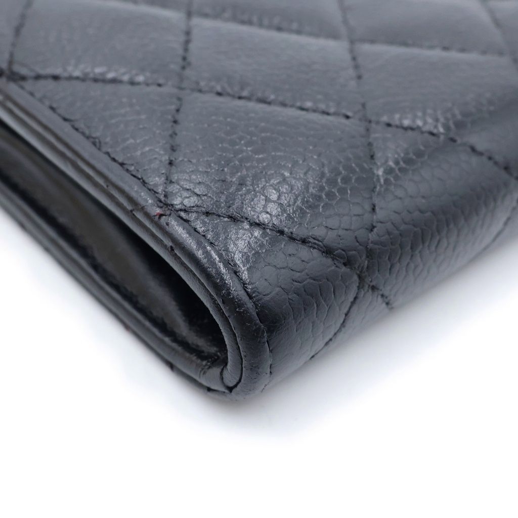 Chanel Caviar Quilted Round Zip Wallet Black — view 6
