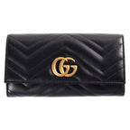 Gucci GG Marmont Bifold Wallet Black Leather
