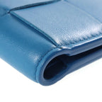 Bottega Veneta Kishi Intrecciato Bifold Wallet Blue — view 5