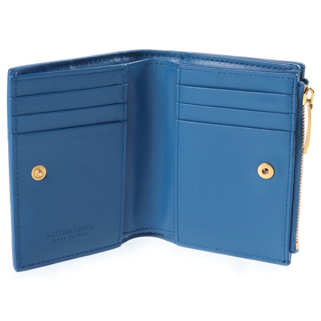Bottega Veneta Kishi Intrecciato Bifold Wallet Blue — view 4