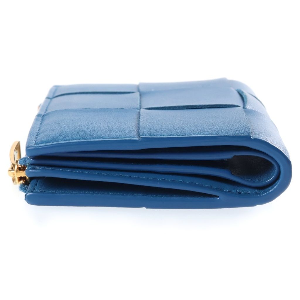Bottega Veneta Kishi Intrecciato Bifold Wallet Blue — view 3