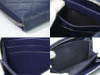 Chanel CC Logo Quilted Zip Around Wallet Lambskin Leather Navy — view 8