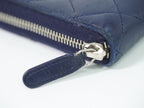 Chanel CC Logo Quilted Zip Around Wallet Lambskin Leather Navy — view 6