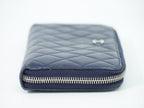 Chanel CC Logo Quilted Zip Around Wallet Lambskin Leather Navy — view 5