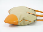 Prada Canvas Leather Shoulder Bag Tote Beige Orange — view 4