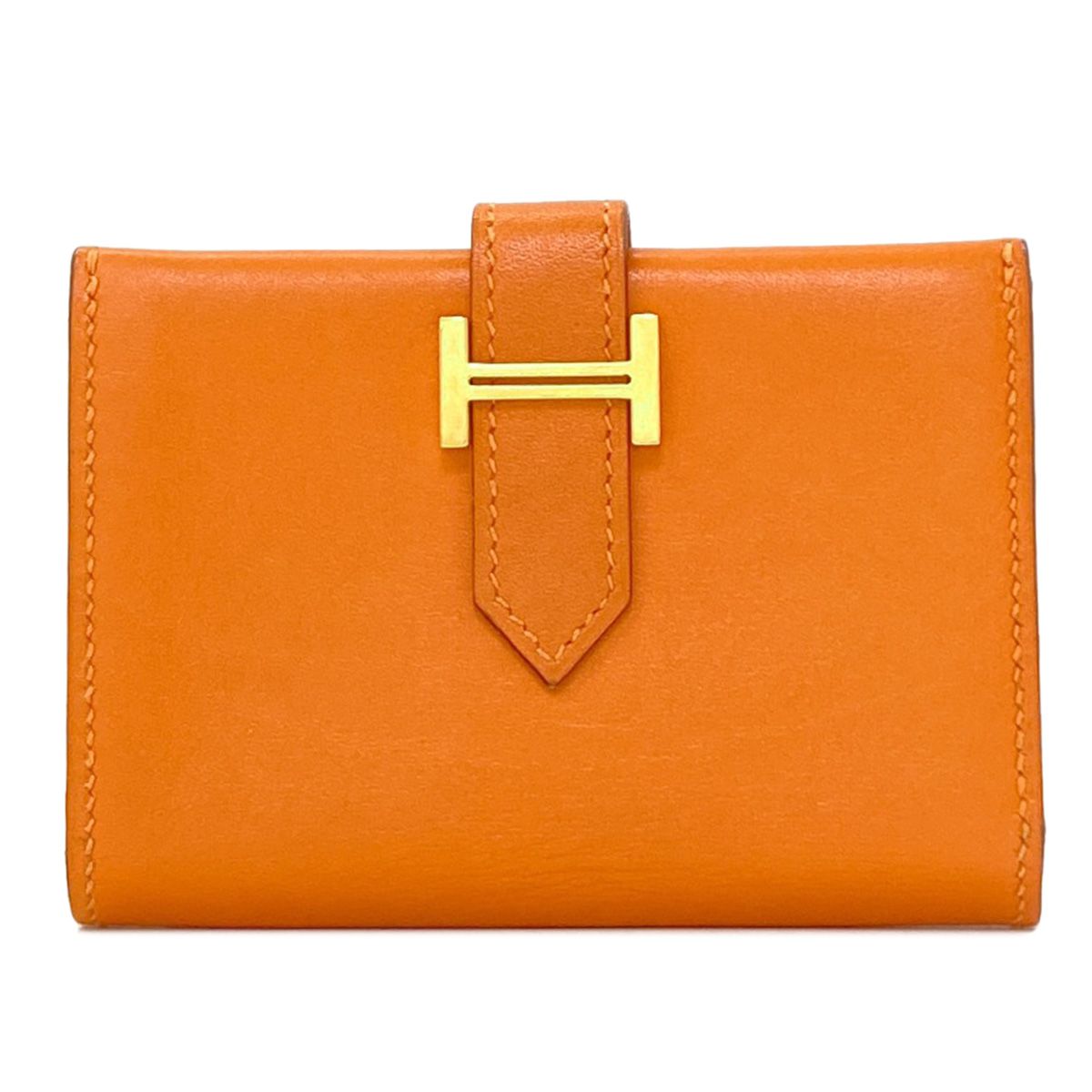 Hermes Bearn Gold Card Case Calfskin