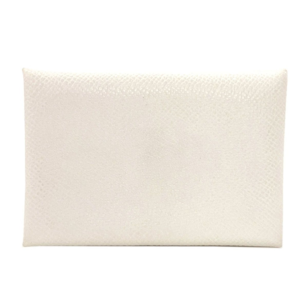 Hermes Calvi Silver Card Case Epsom
