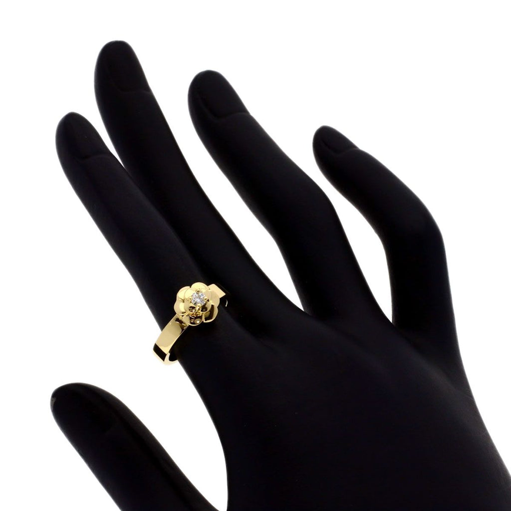 Chanel Camellia Diamond Ring 18K Yellow Gold — view 6