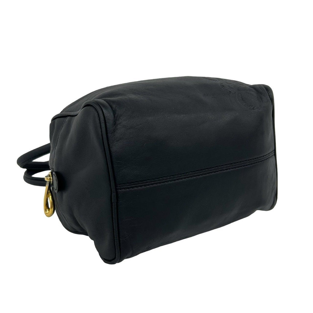 Loewe Vintage Anagram Logo Stamp Nappa Leather Mini Handbag Black — view 7
