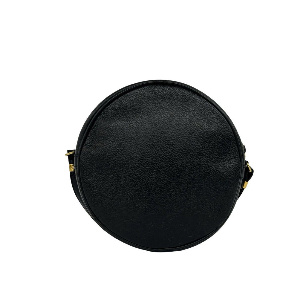 Gucci Vintage Interlocking G Leather Shoulder Bag Black — view 3