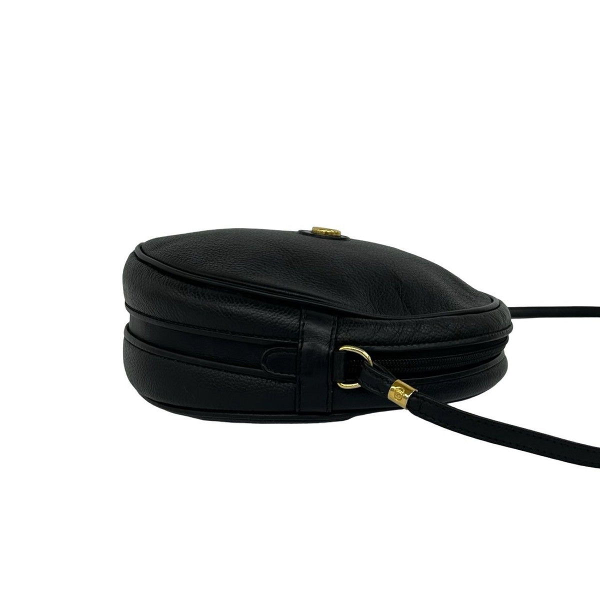 Gucci Vintage Interlocking G Leather Shoulder Bag Black — view 6
